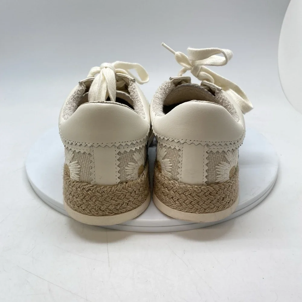 Dolce Vita Azalia Sneakers 8.5 Beige Daisy‎ Floral Raffia Espadrille Platform
